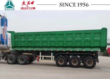 High Durability 40 CBM End Dump Trailer With 3 Axle For Copper Transportation