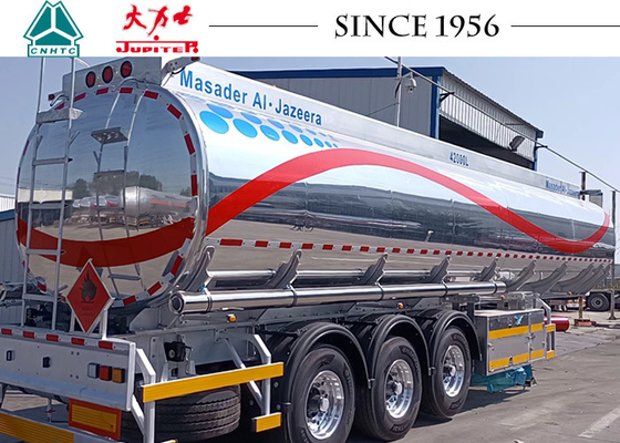 42 CBM Aluminum Alloy Fuel Tanker Trailer With 6 Compartments